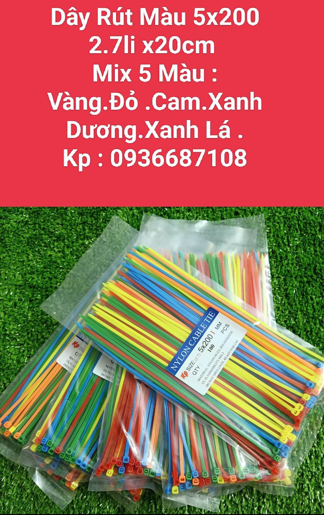 Bịch 💯 Sợi mix 4 màu dây rút màu mix nhiều màu 5x200