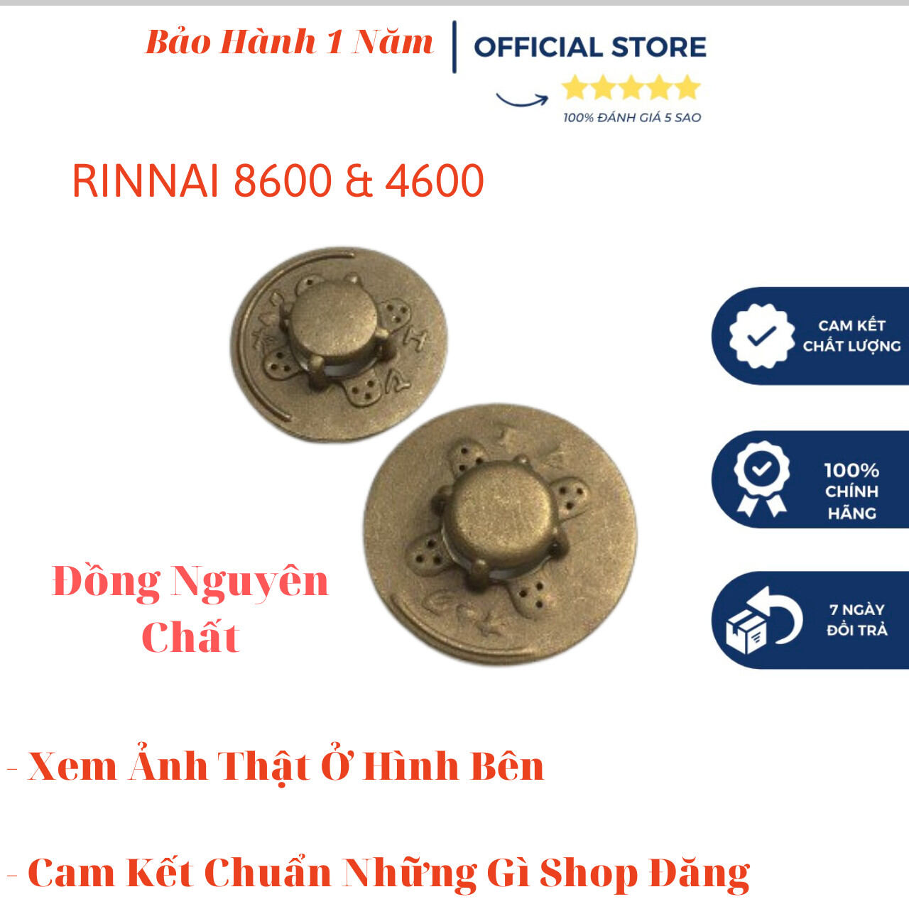 Mâm Bếp Gas Rinnai 8600 & 4600 Đồng Thau Cao Cấp, Mam Bep Ga Rinnai 8600 & 4600 Cao Cap Cam Ket Uy Tin