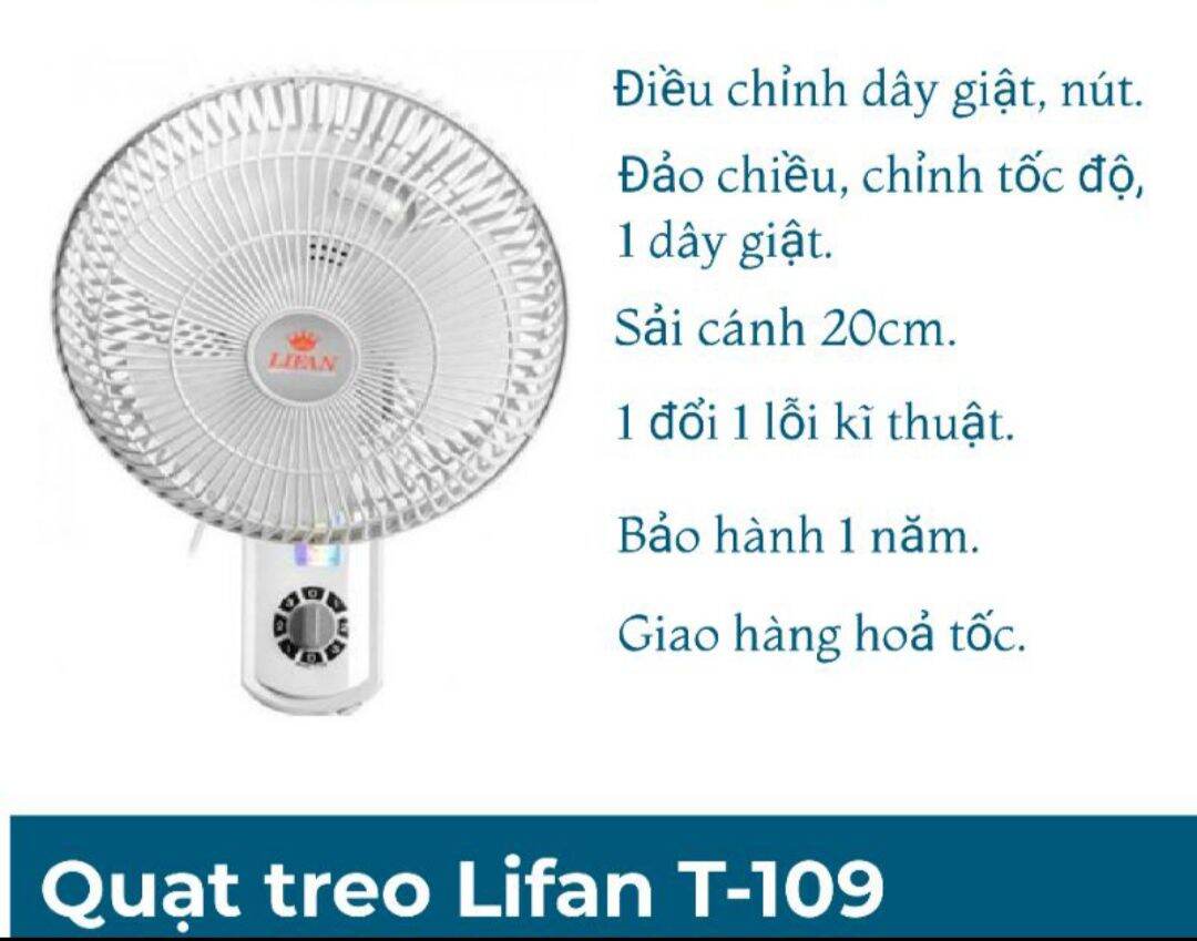 Quạt treo mini Lifan T109 ( hàng chính hãng mới 100%) bảo hành 12 tháng quạt nhẹ dịu êm