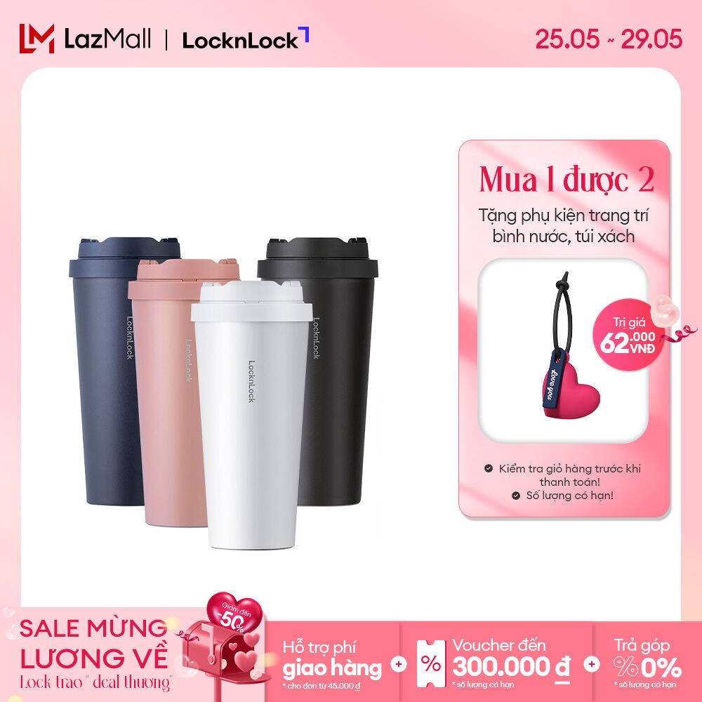 Bình giữ nhiệt Lock&Lock Energetic One Touch - 550ml-400ml - LHC3249 - Thép không gỉ - 4màu - nắp bậ