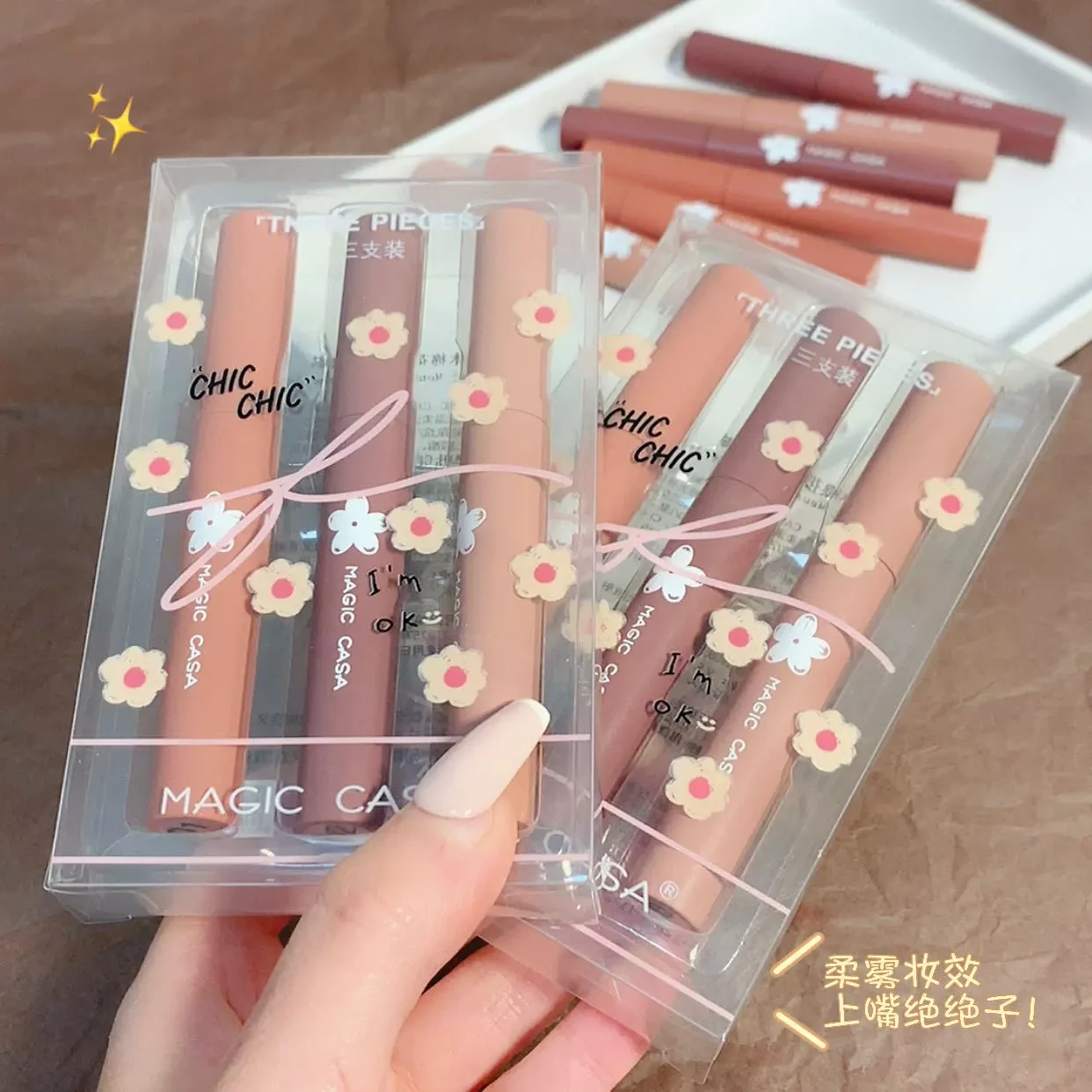 Set 3 cây son kem lì Magic Casa Chic Chic