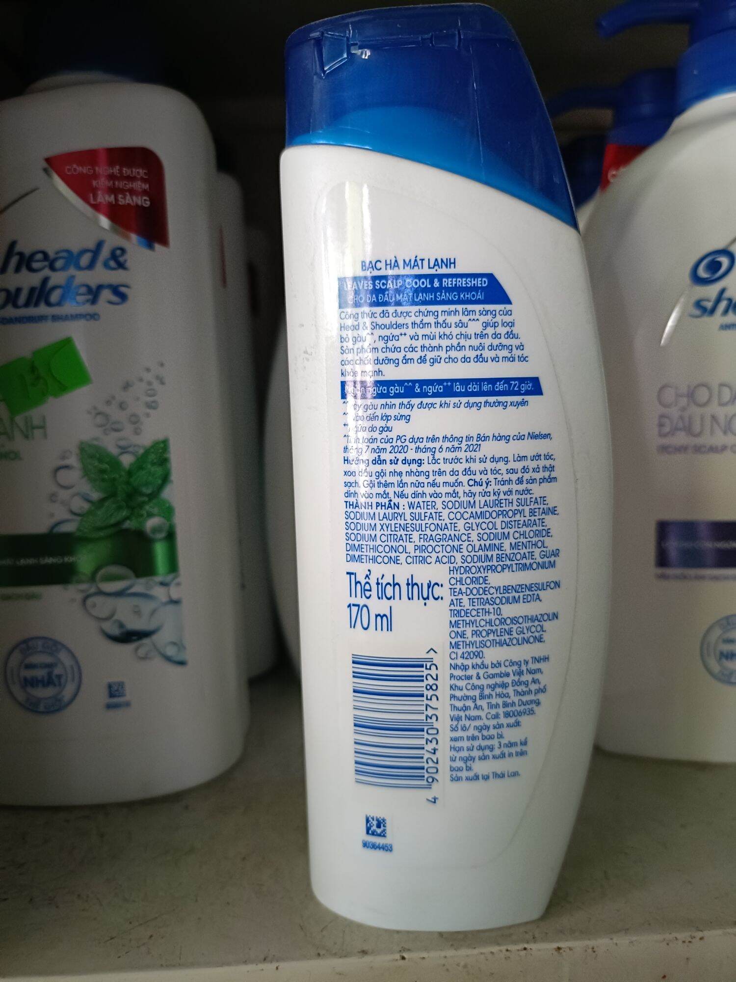Dầu Gội Head & Shoulders Bạc Hà Mát Lạnh Cool Menthol 330ml
