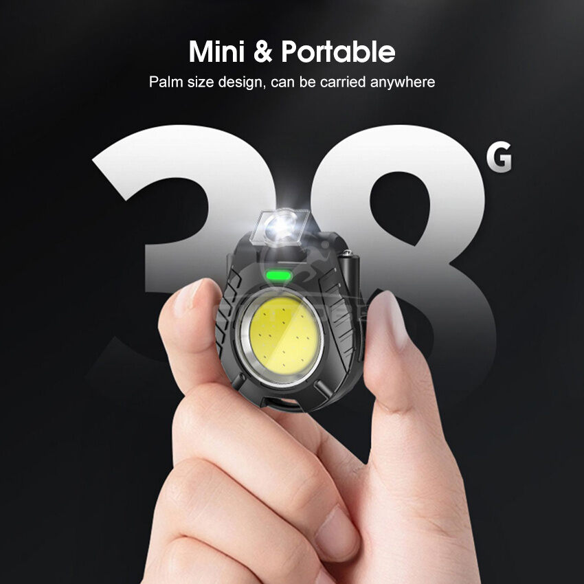 Outtobe Mini Light Portable Cap Light Induction Headlight Multi-Function Lamp Waterproof Work keychain Light USB Rechargeable Flashlight Emergency Lamp for Outdoor Camping Cycling