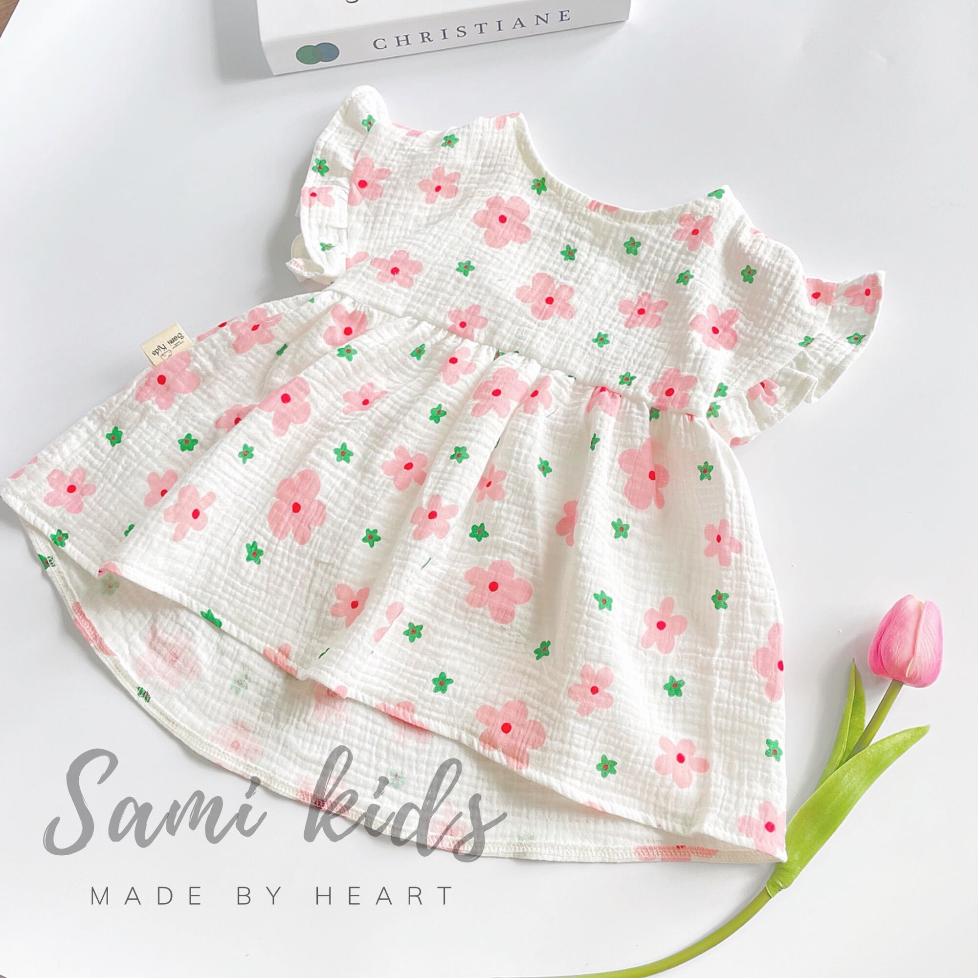 Váy xô Muslin dáng babydoll cho bé gái