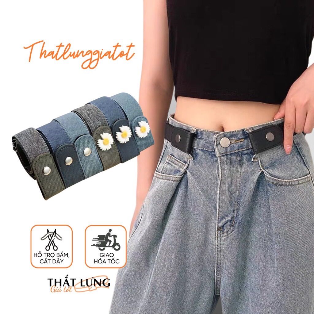 Thắt lưng thun bằng vải chun co giãn có nút bấm tiện lợi TL213 - Thắt Lưng Giá Tốt