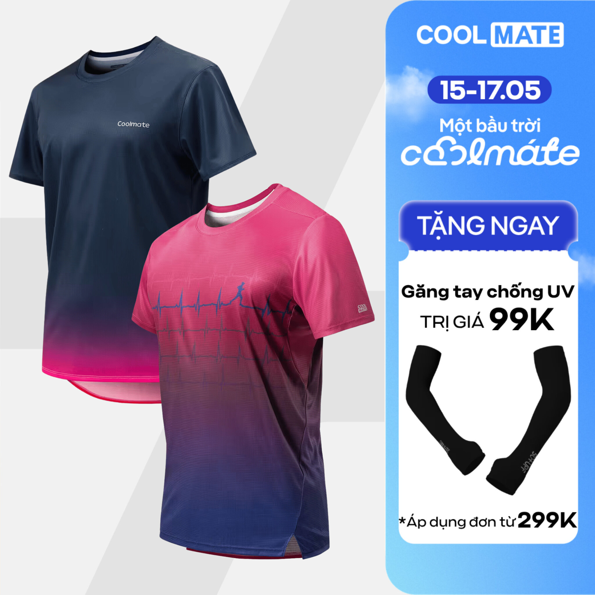 [TẶNG QUÀ ĐƠN TỪ 299K]Combo 2 áo thun thể thao chạy bộ siêu nhẹ thấm hút đa dạng màu sắc - Coolmate