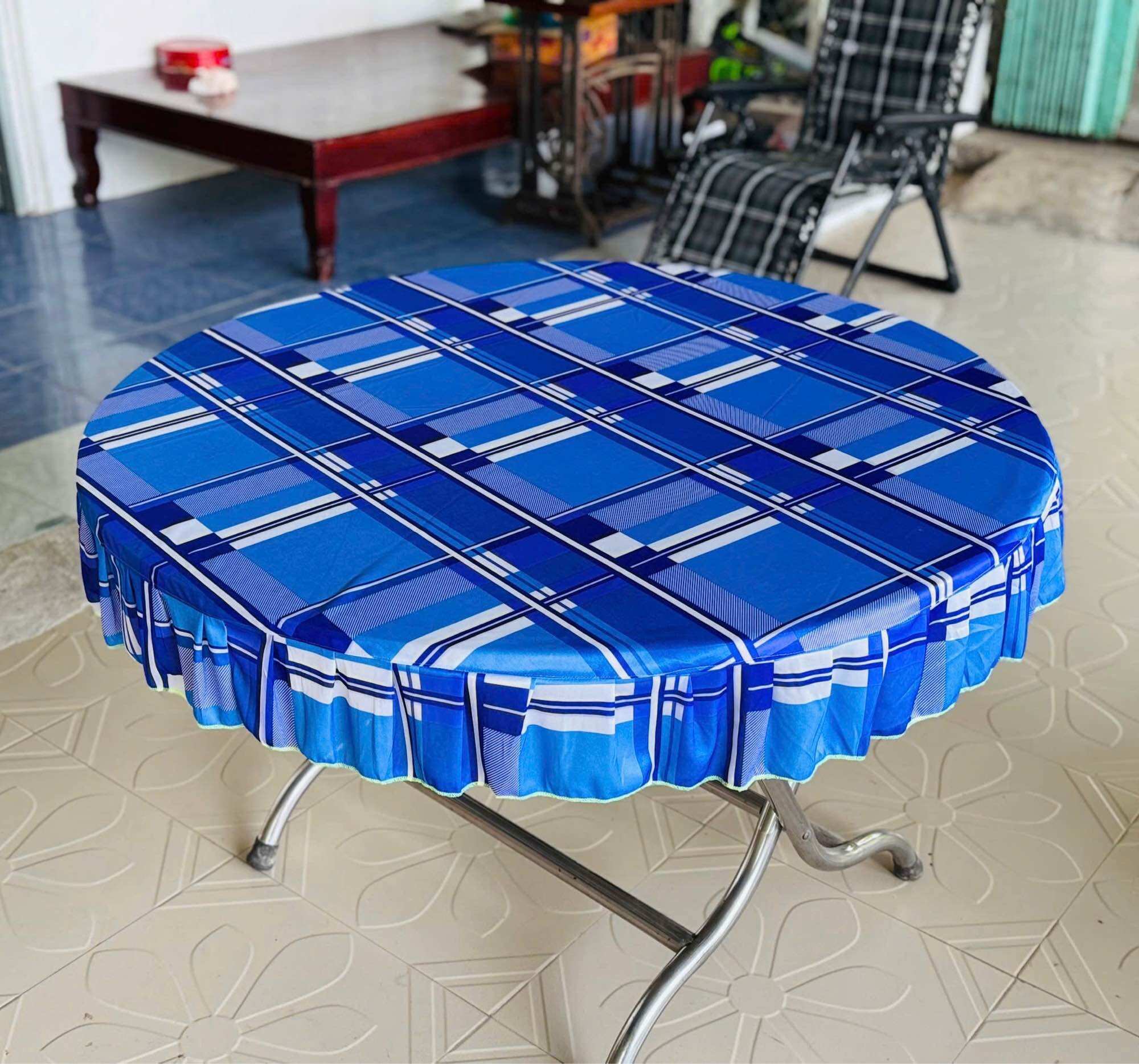 Mặt bàn tròn 1m2 thun lạnh nhún bèo