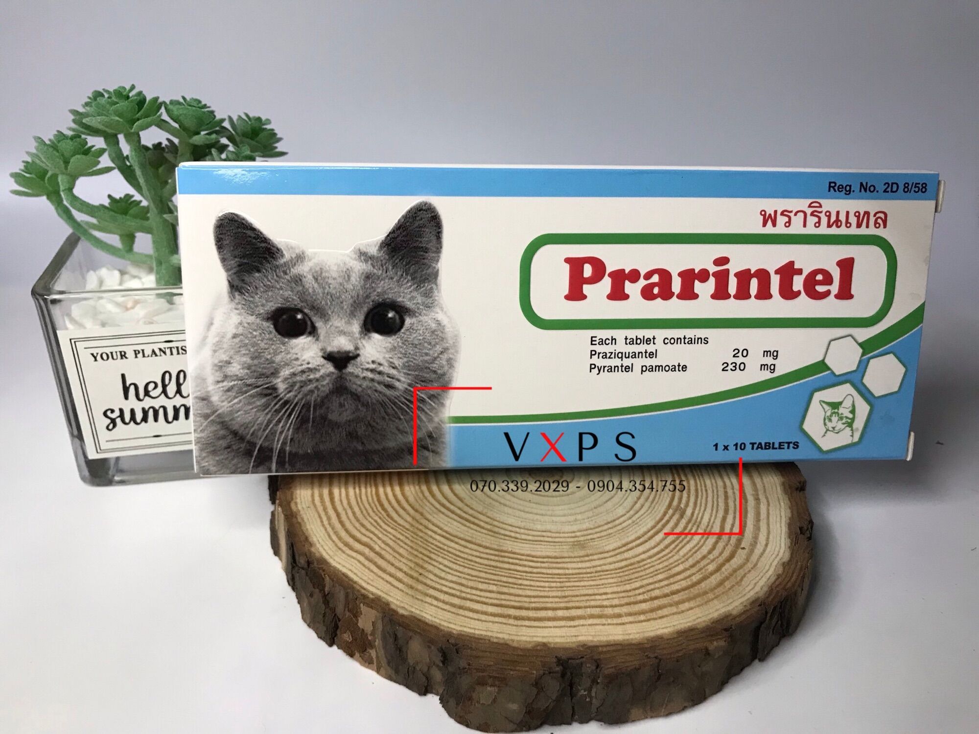 1 viên Prarintel xổ giun tròn, giun dẹp đường ruột cho mèo - Cho mèo