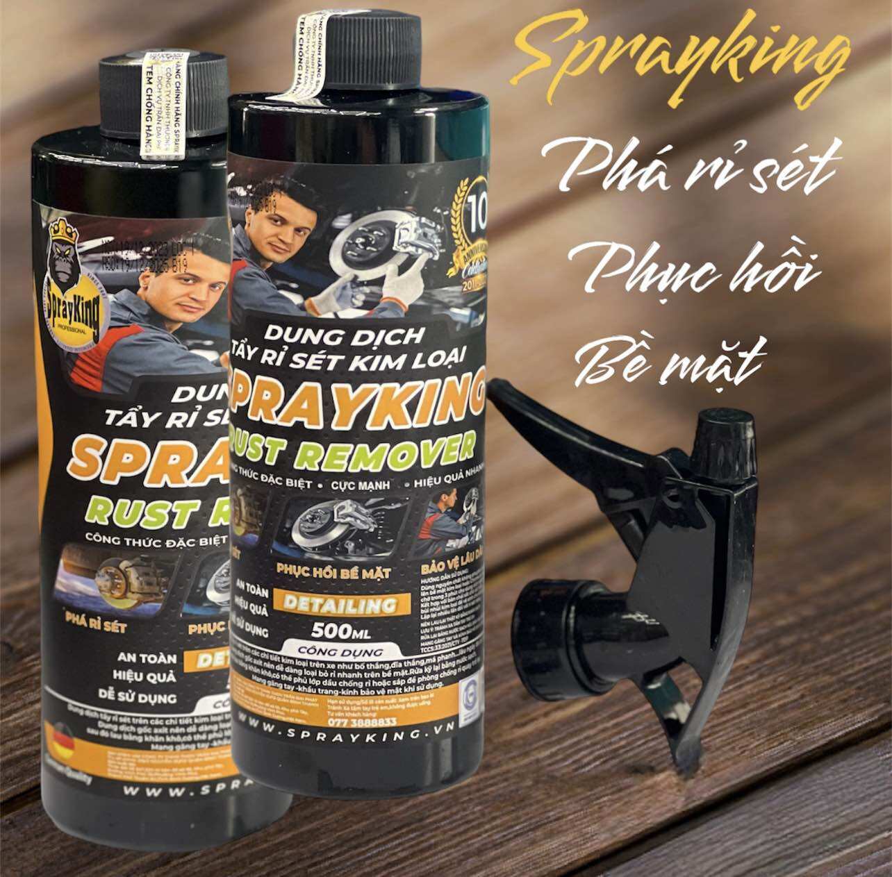 Dung dịch tẩy rỉ sét kim loại - sprayking rust remover 500 ml