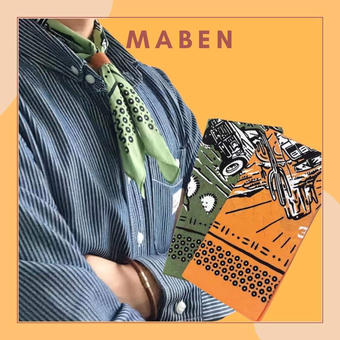 Khăn bandana hình chiếc xe cotton size 55x55cm - Maben