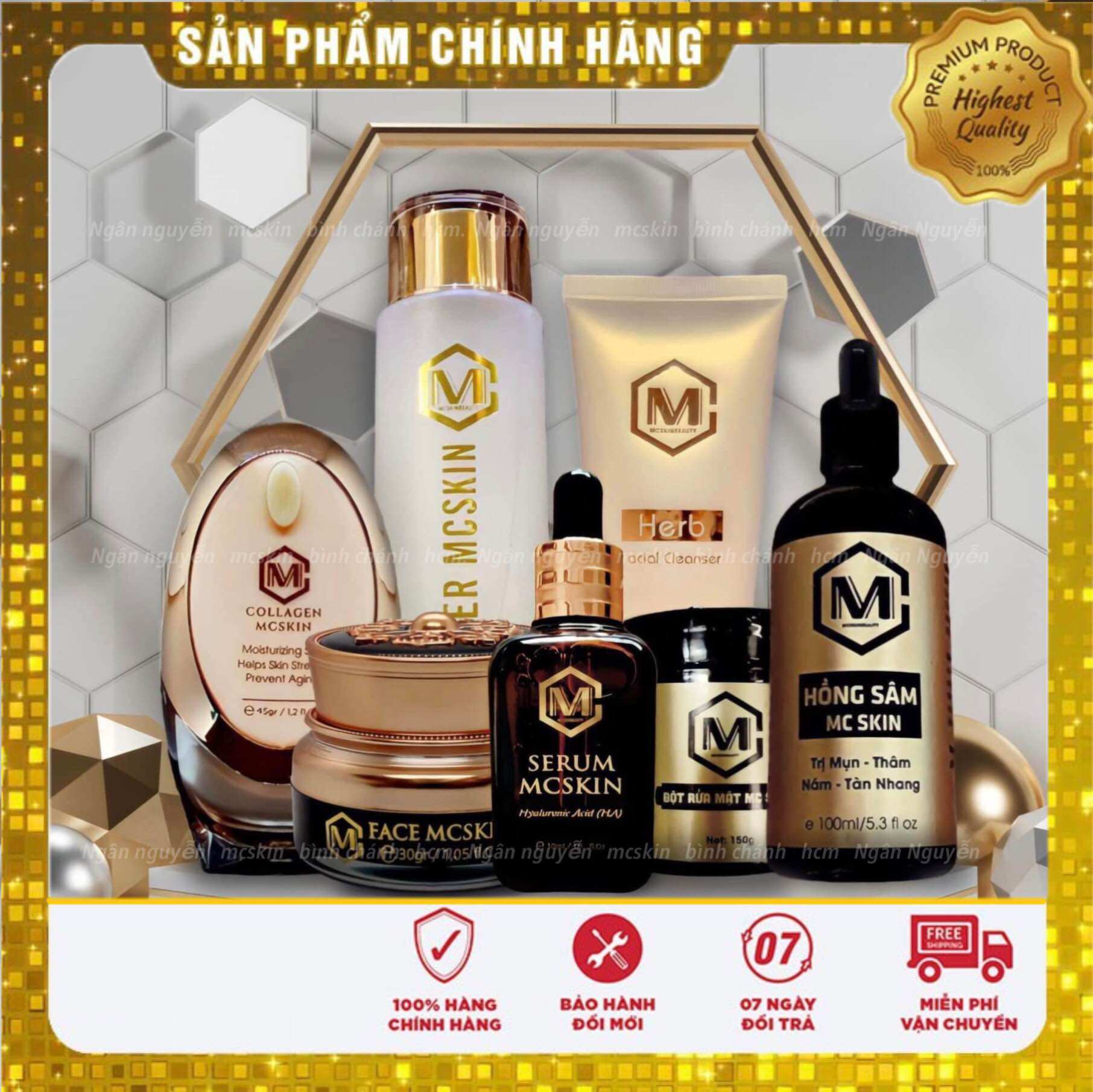 Trọn bộ tái tạo và bộ dưỡng face mcskin 7 sản phẩm