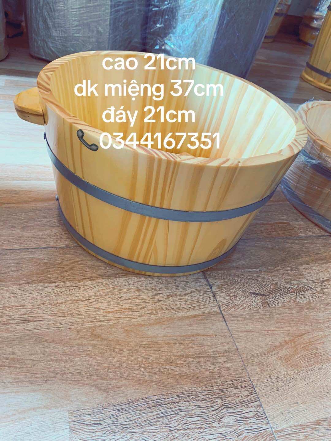 chậu ngâm chân bằng gỗ trơn