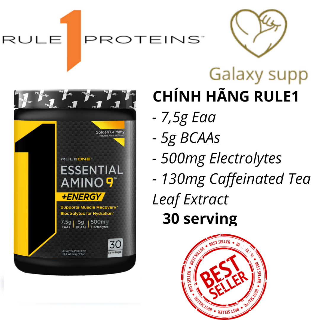 RULE 1 ESSENTIAL AMINO 9 ENERGY EAA R1 TĂNG CƠ PHỤC HỒI CƠ BẮP 30SV
