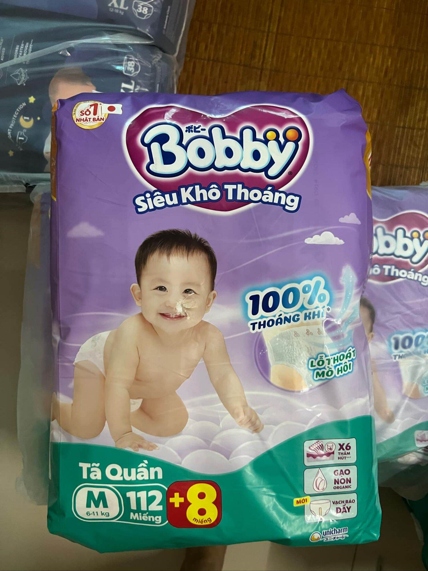 Tã Quần Bobby Jumbo Size Lớn M120 L104 XL92 XXL84