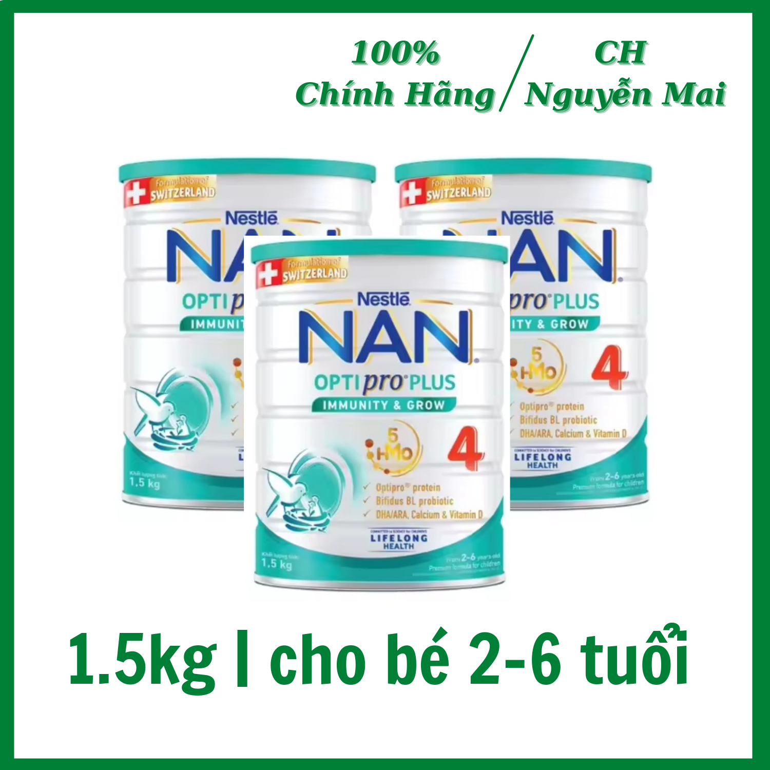 Nan 4 - Combo 3 Lon Sữa Bột Nestle NAN OPTIPRO PLUS 4 1.5kg [Mẫu Mới]