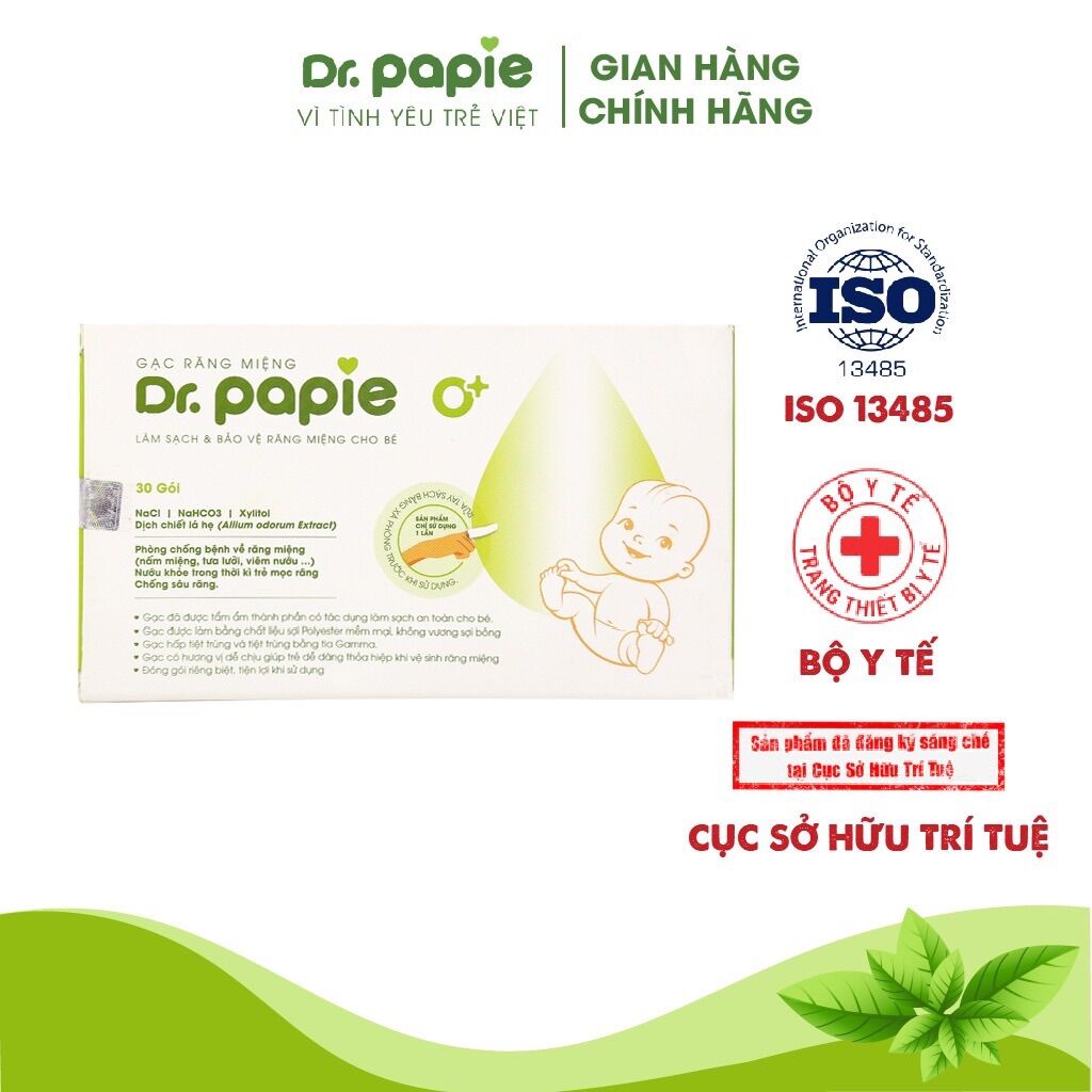 Gạc rơ lưỡi dr papie vệ sinh răng miệng cho bé