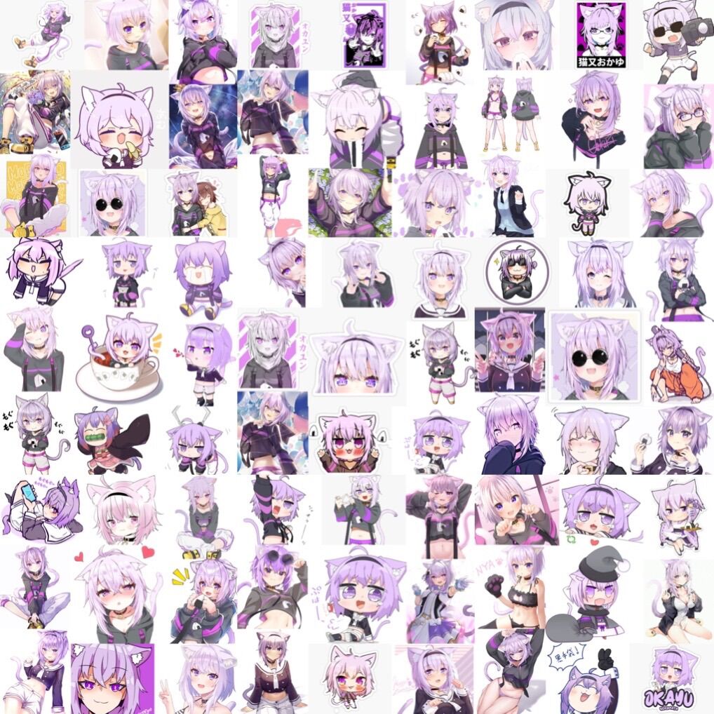 Sticker dán okayu Hololive 30-60 hình ép lụa khác nhau/ Hình dán Hololive okayu