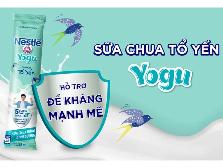 Thùng 28 gói sữa chua uống tổ yến Nestlé Yogu 85ml
