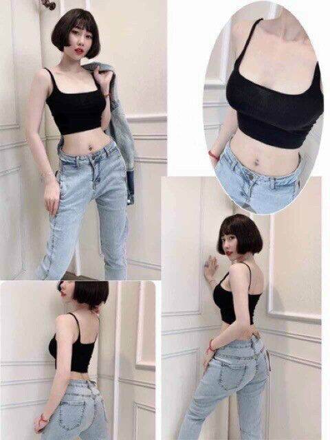 [HCM]Áo Croptop 3 Lỗ cổ U Hở Lưng Sexy