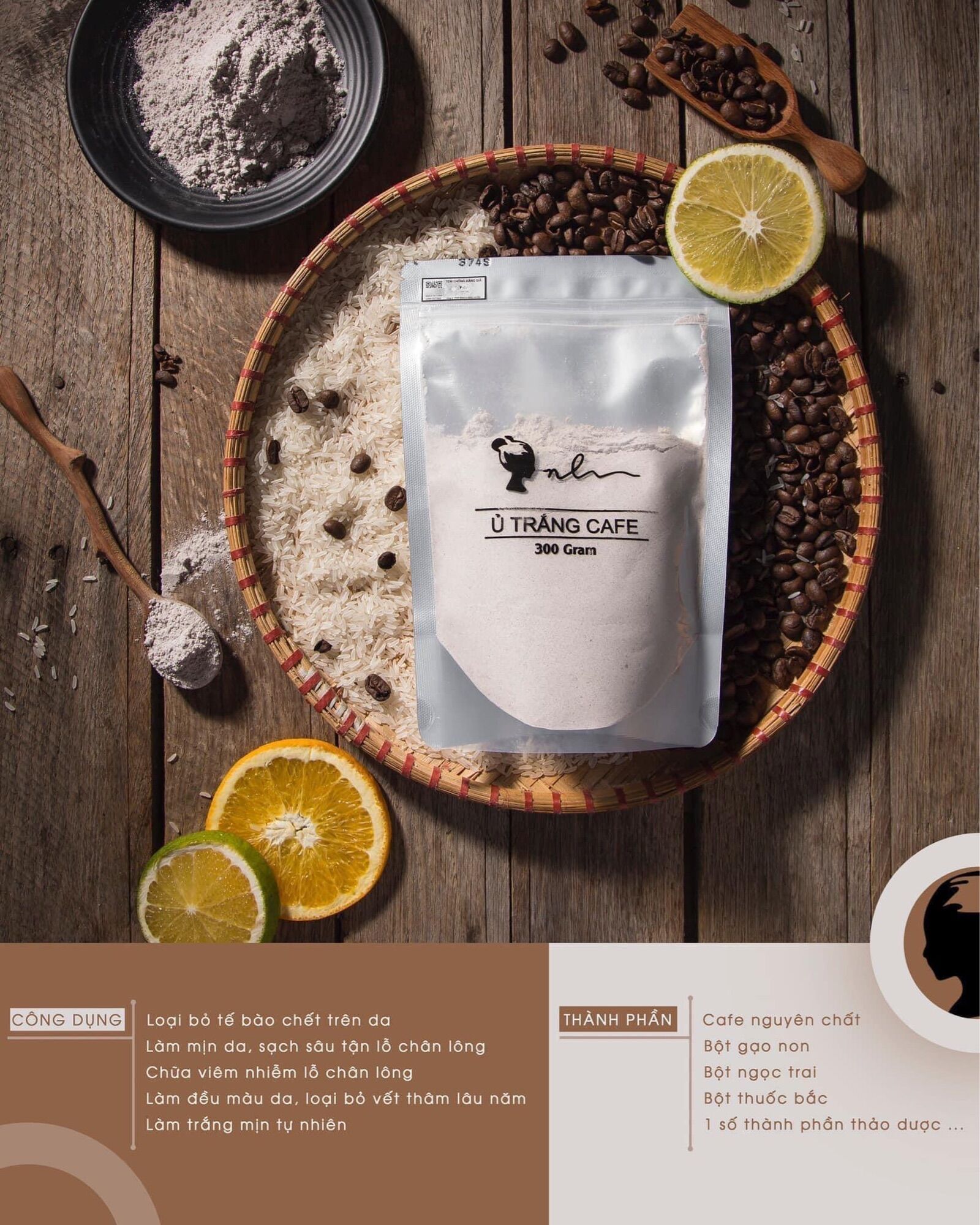 Combo 3 gói ủ trắng cafe