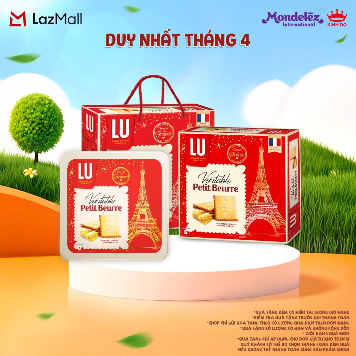 [Có Túi Giấy] Bánh Quy Bơ Pháp Lu Veritable Petit Beurre, Hộp 600G