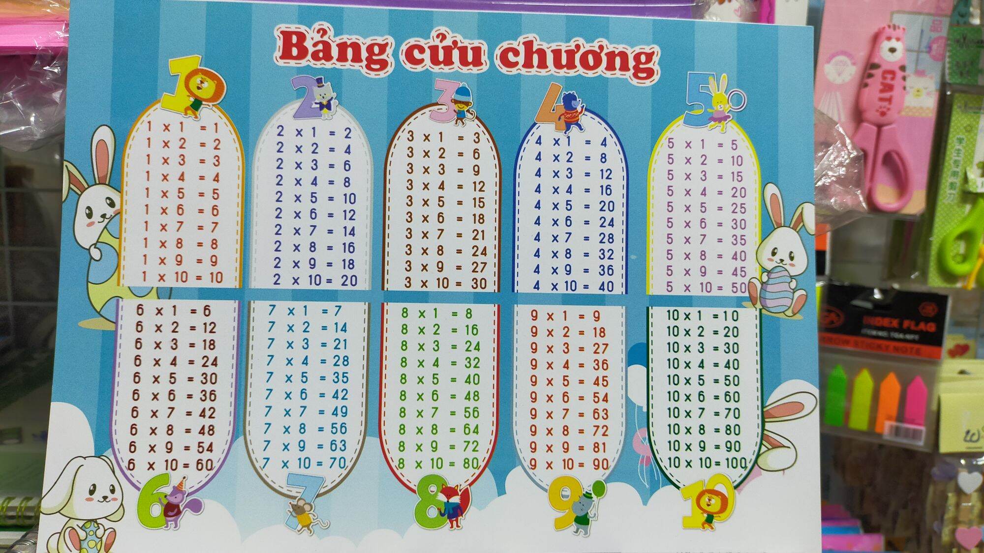 (A4) 3Cái Bảng   A4  Cửu  Chương  Và  Bảng   Chia