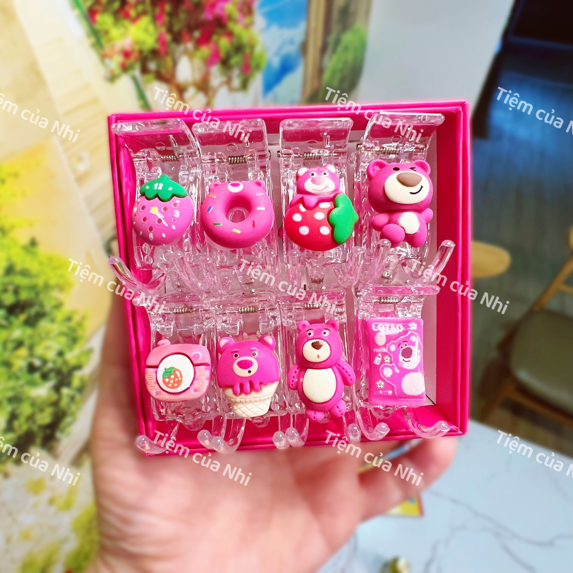 [GIÁ SỈ] SET 8 KẸP CÀNG CUA 3 RĂNG GẤU DÂU LOTSO