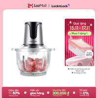 EJM171 - Máy xay thịt đa năng Lock&Lock 2L 300W - Cối thủy tinh, Lưỡi dao kép thép không gỉ, 2 cấp độ xay - chính hãng - Bảo hành 2 năm