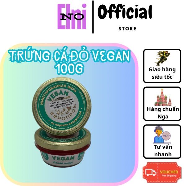 Trứng cá hồi đỏ vegan 100g , Trứng cá muối Nga ( ăn sushi )