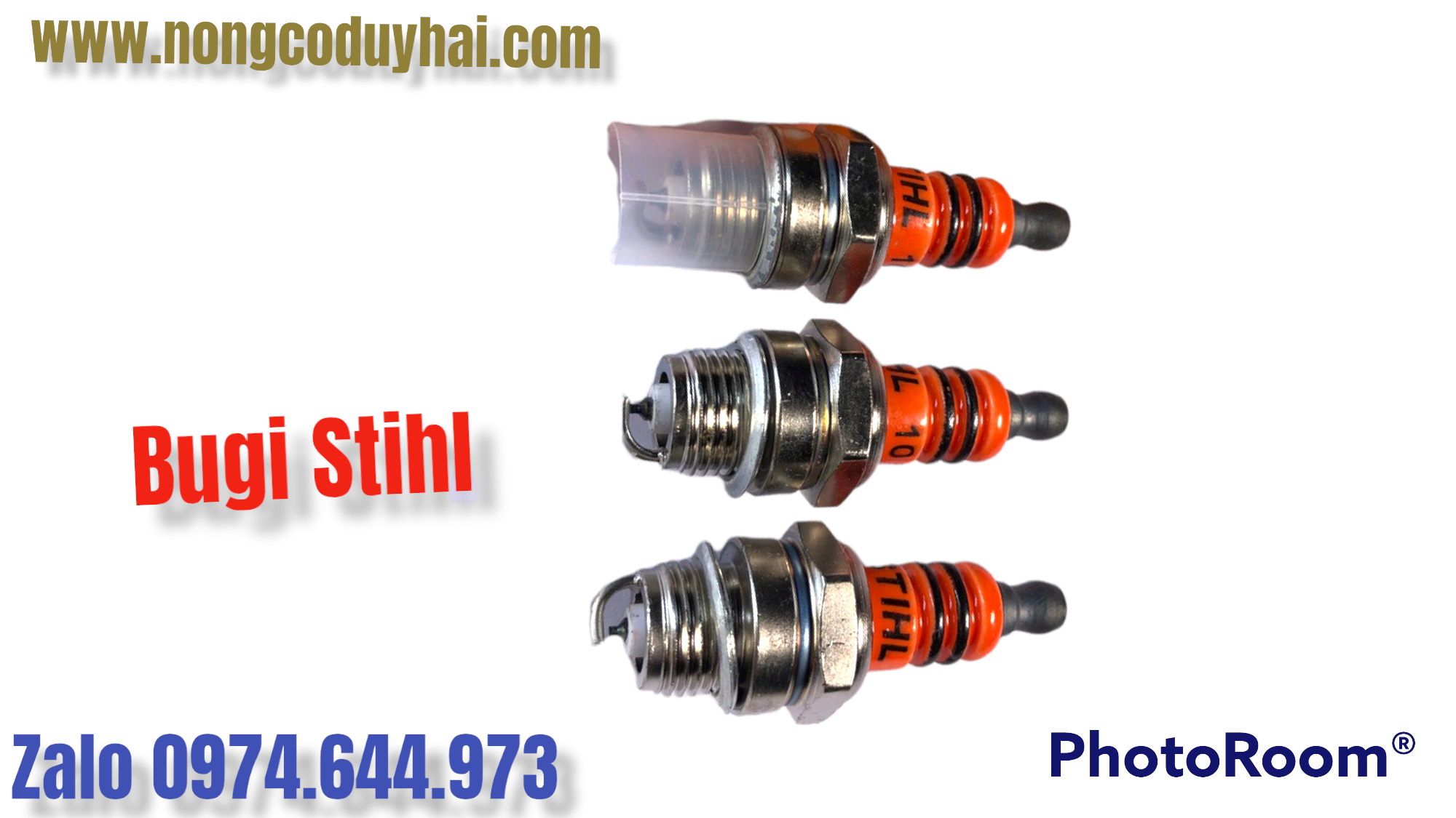 bugi máy cắt cỏ máy cưa xích ( stihl cam ) - bugi 2 thì