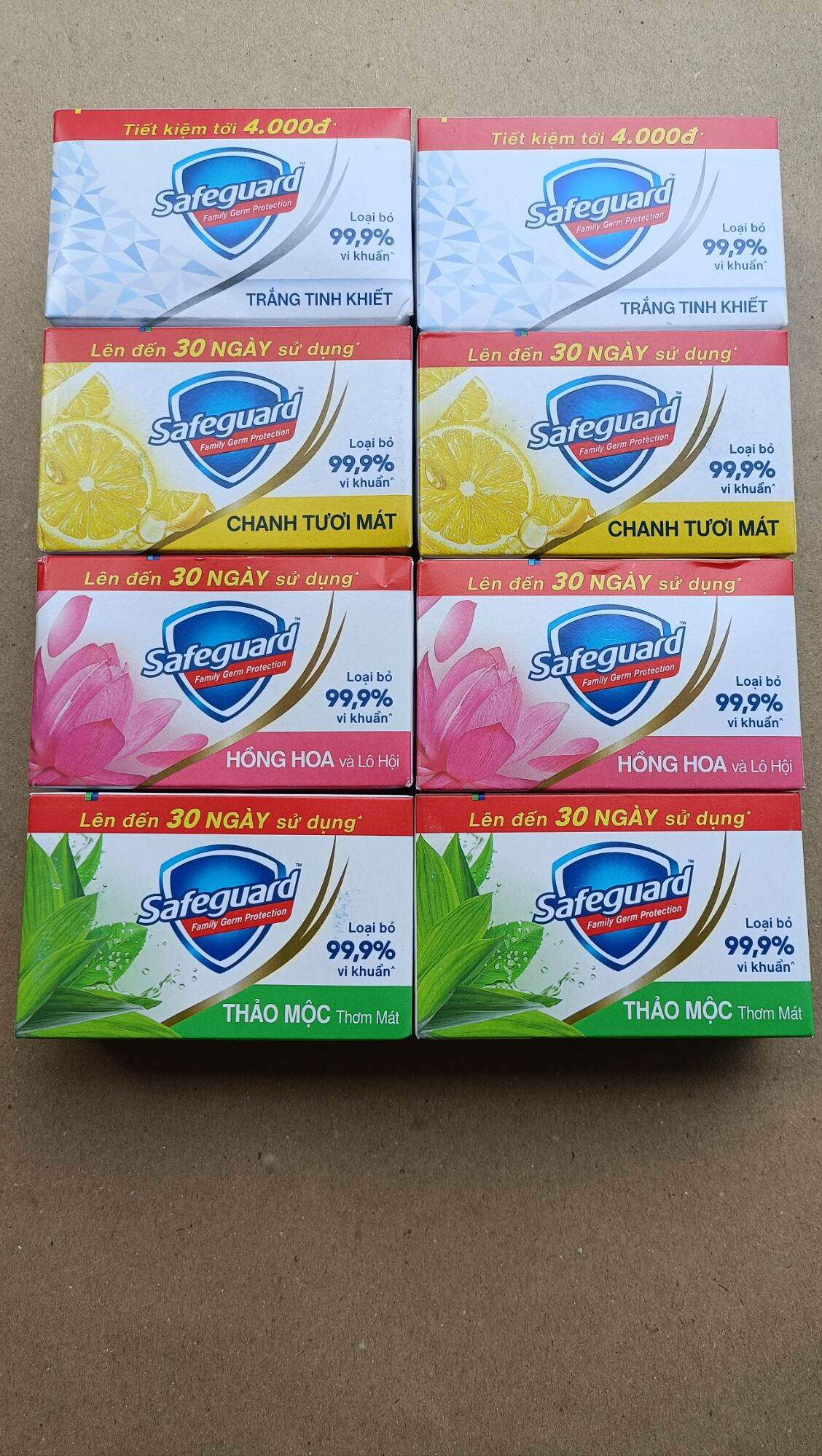 combo 10 cục xà phòng safeguard 125g