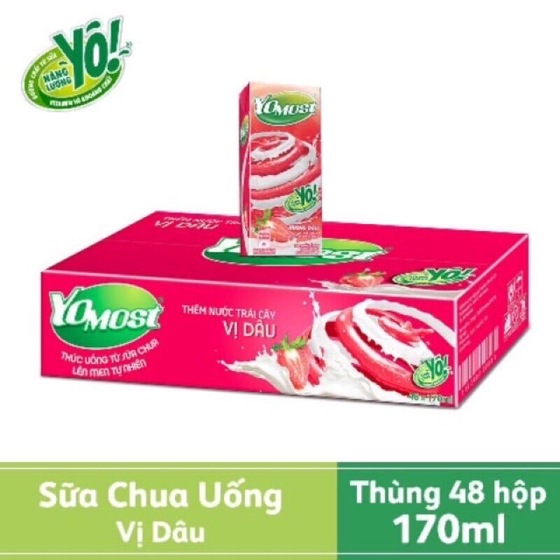 Thùng sữa chua yomost 170ml - đủ vị