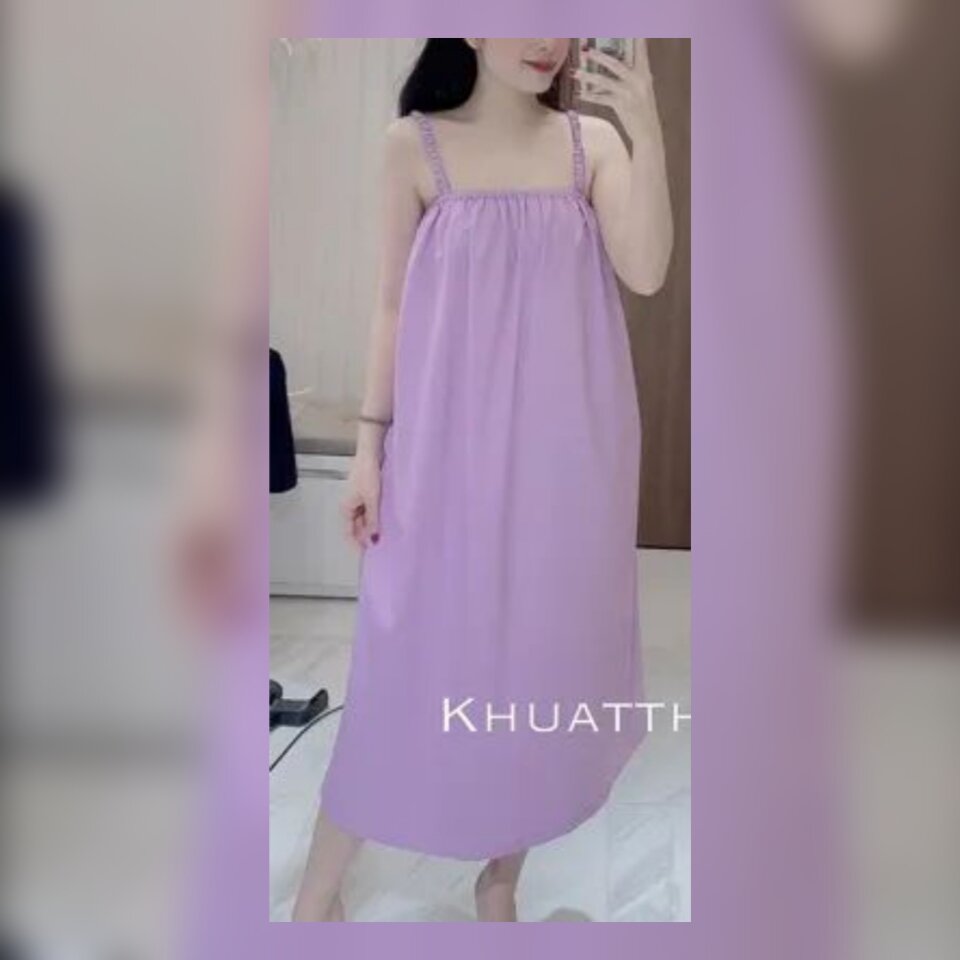 Đầm maxi 2 dây dáng suông - đầm bầu