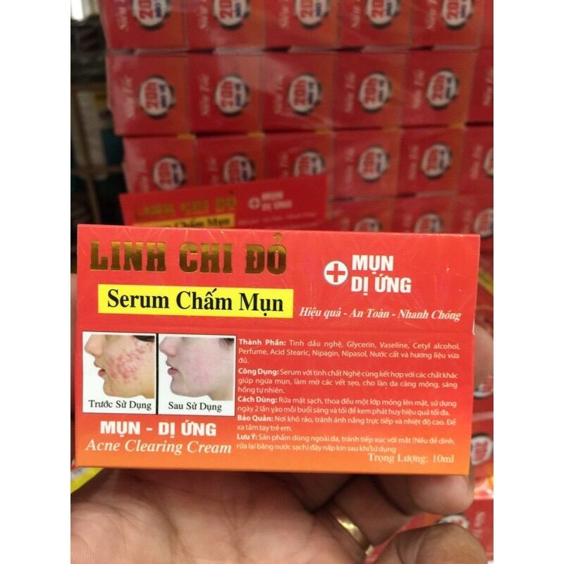 Serum Mụn Trắng Da Liền Sẹo Linh Chi Đỏ
