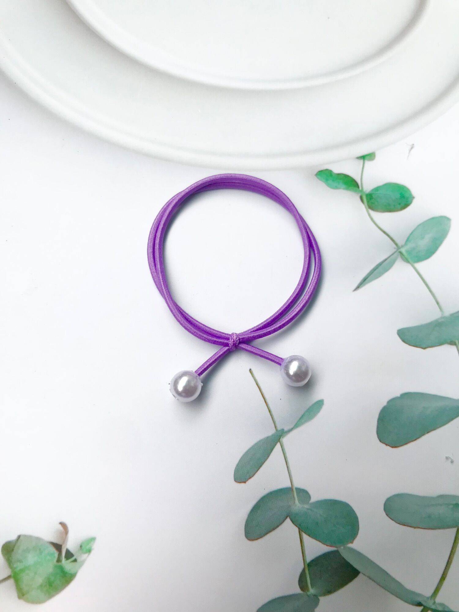 Set 100 dây buộc tóc mắt cua đơn giản