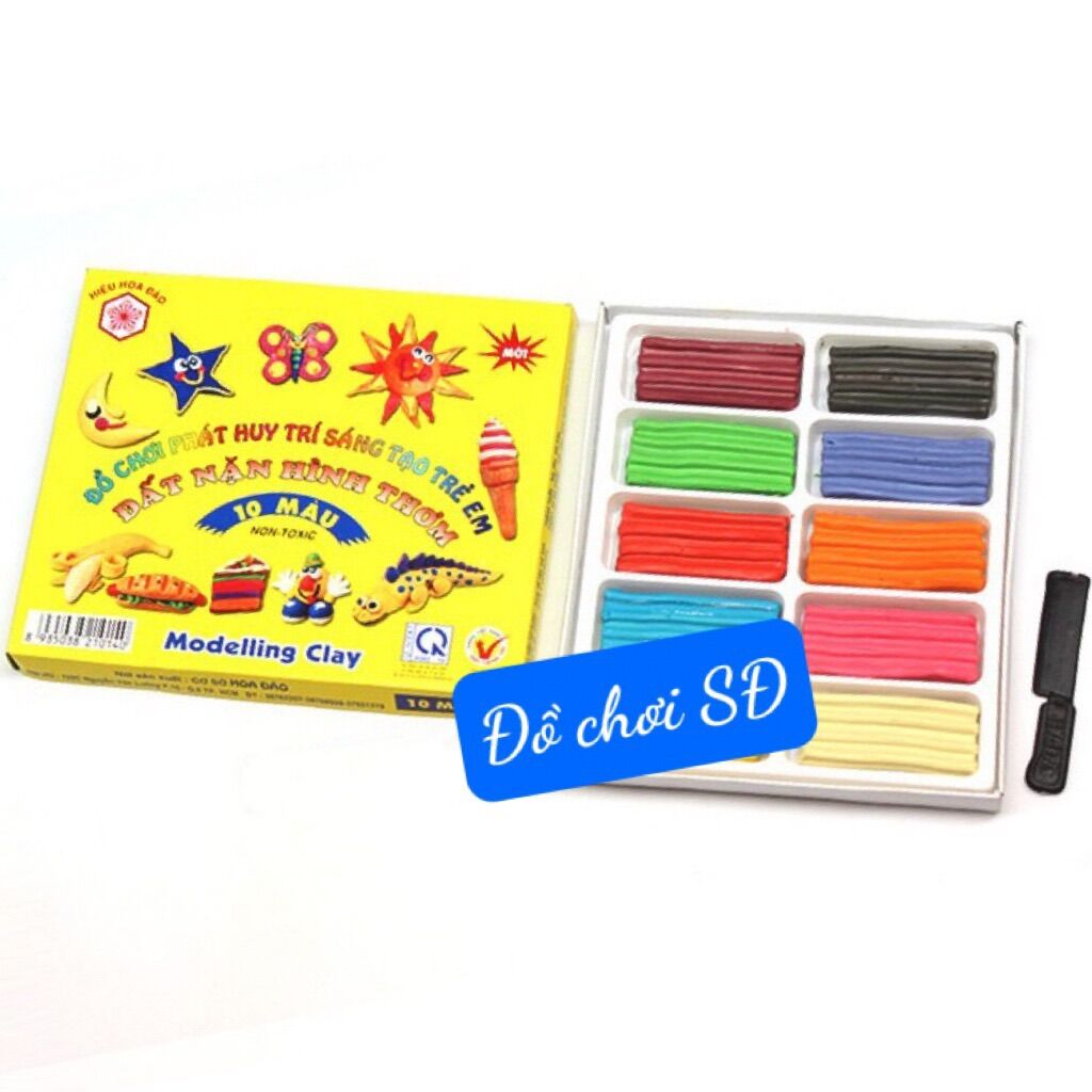 Hộp đất sét 10 màu - dụng cụ học sinh