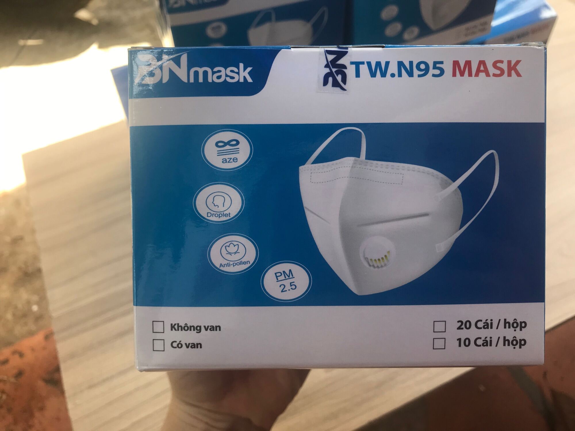 Combo 5 hộp khẩu trang N95 BN Mask có van (10 cái/ hộp)