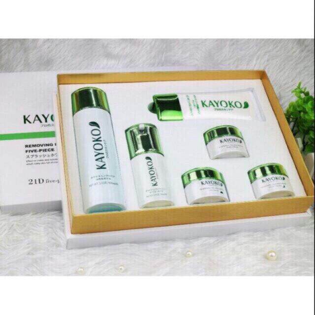 Bộ mỹ phẩm kayoko plus nhật 6 in 1 xanh