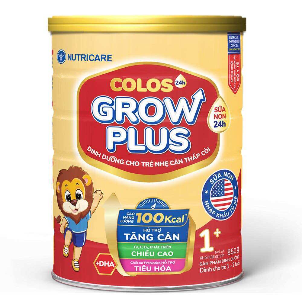 Sữa bột colos growplus đỏ sư tử lon 800g