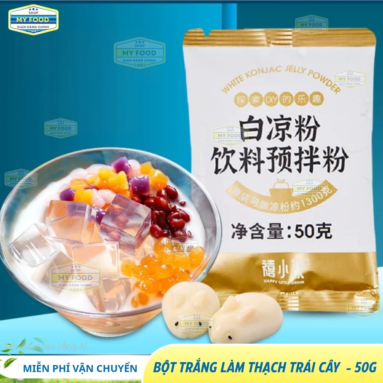 Bột thạch trắng làm thạch trái cây - 50gam