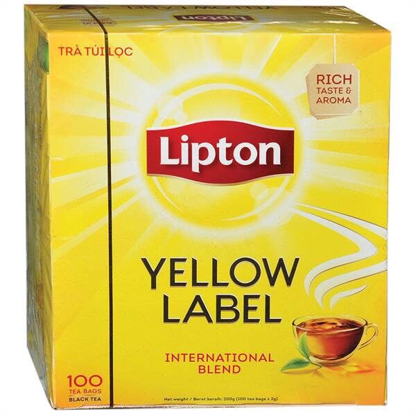 Trà Lipton nhãn vàng hộp 100 túi lọc nhỏ 2g