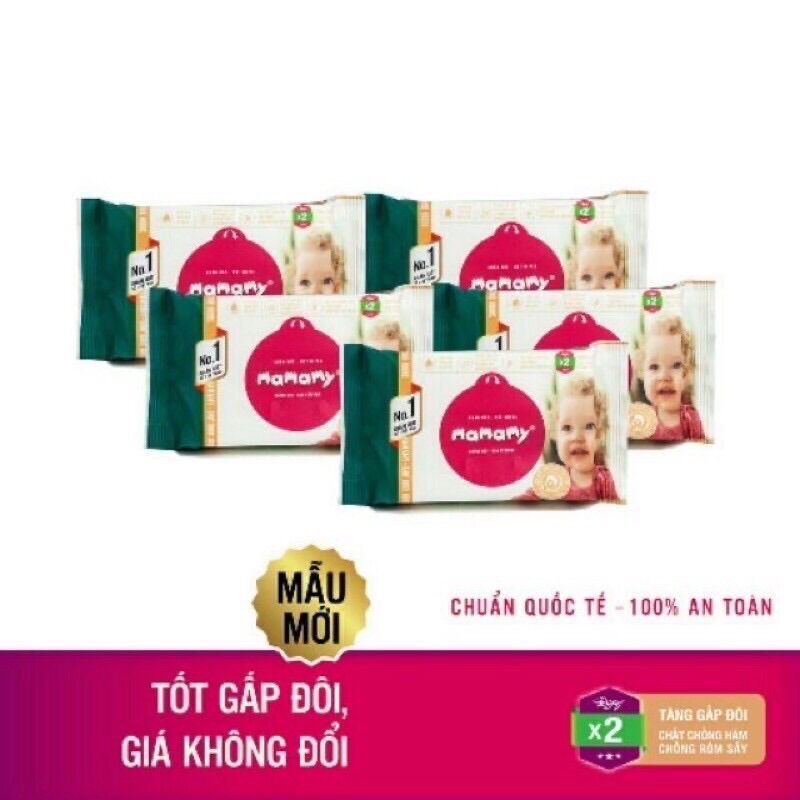 Combo 5 gói khăn ướt mamamy 30 tờ không mùi