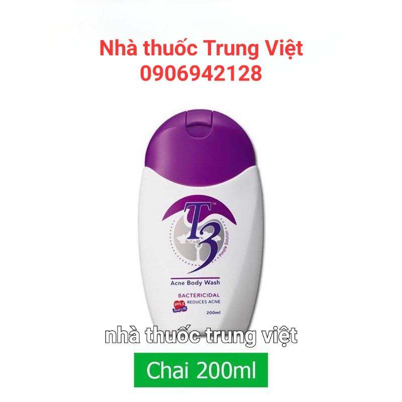Sữa tắm Giảm mụn T3 200ml. hết mụn đẹp da không lo về giá