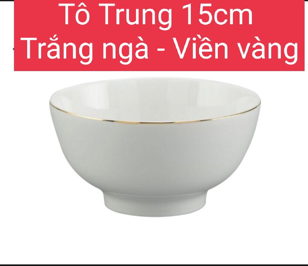 Bộ 2 tô sứ cao cấp Minh Long I viền chỉ vàng, tô trung 15cm, gốm sứ đẹp , hàng loại 1 gốm sứ Minh Long I/ gia dụng đồng nai