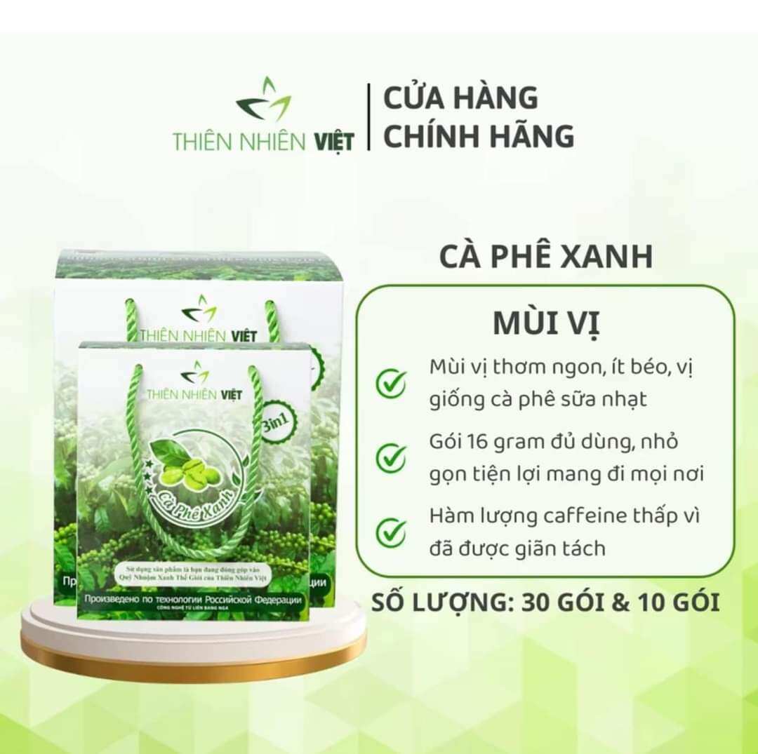 [3 Hộp 30 gói] Cà Phê Xanh Kháng Mỡ/ Cà Phê Sữa