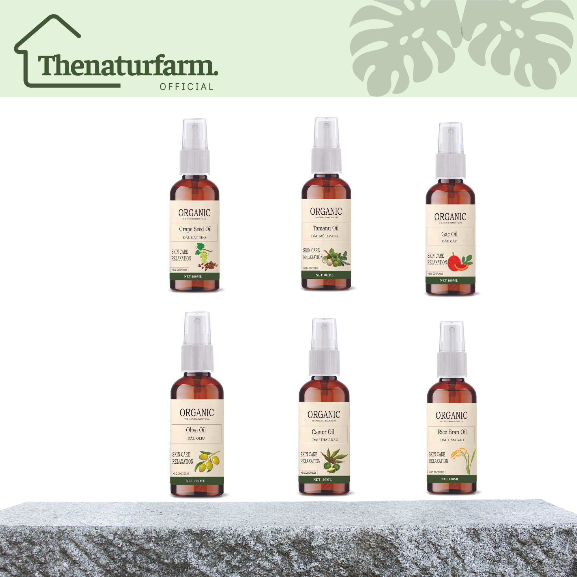 Dầu nền nguyên chất hữu cơ 100ML dưỡng da ( dầu olive dầu castor thầu dầu dầu gấc dầu hạt nho dầu mù u dầu cám gạo dầu dừa )