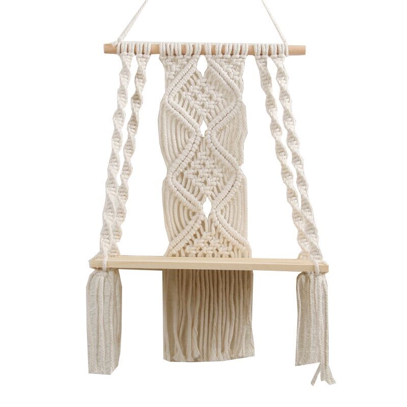 Kệ gỗ treo tường macrame decor trang trí vintage