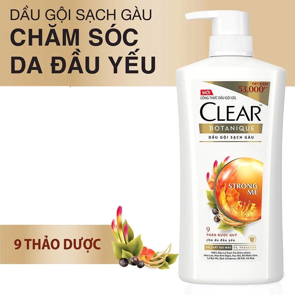 Dầu gội Clear thảo dược 630g Botanique ( 9 loại thảo dược quý )