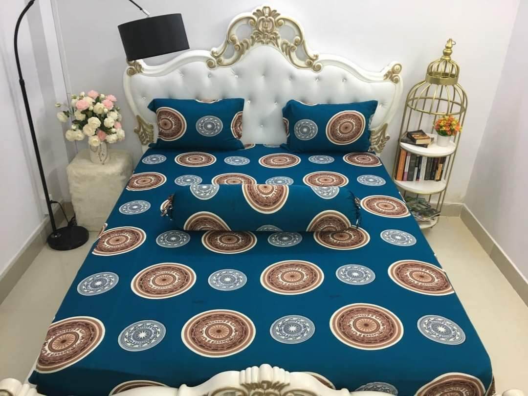 Sét 4 món grap thun Hàn Quốc. gồm 1 drap + 2 áo gối nằm và 1 áo gối ôm