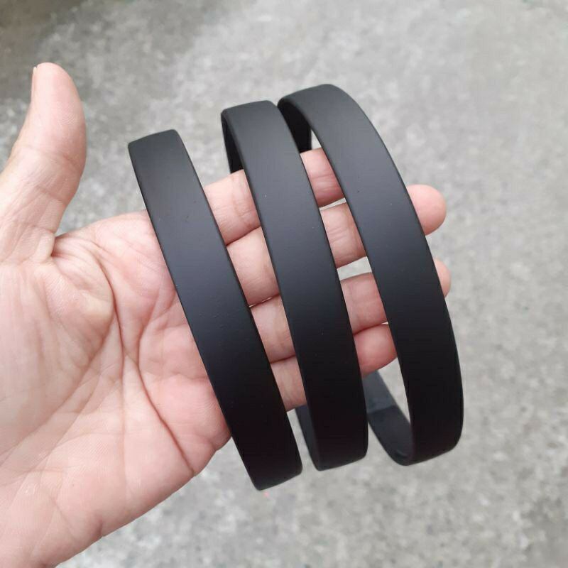 Combo 2 cái Bờm cài tóc nhựa cứng màu đen nhám (bản 1.5cm )